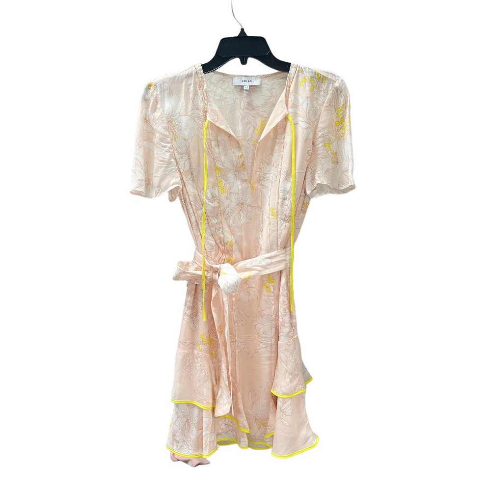 Reiss Peach/Pink Floral Mini Length Dress Women's Size 6